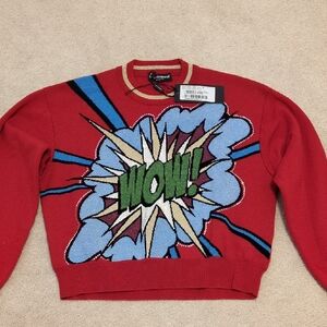 Authentic Dolce & Gabbana Red 'Wow!' Graphic Sweater